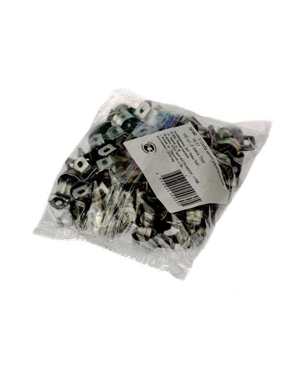 Скоба металлическая двухлапковая, 16 мм, 100 шт Сибртех