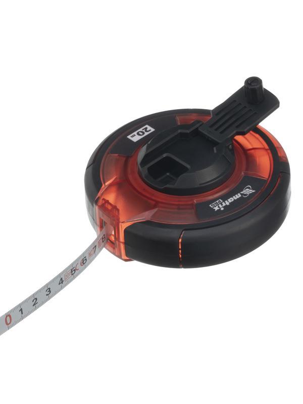 Рулетка геодезическая 20 м х 12,5 мм, закрытый корпус, стальная лента, односторонняя шкала, Pro Matrix