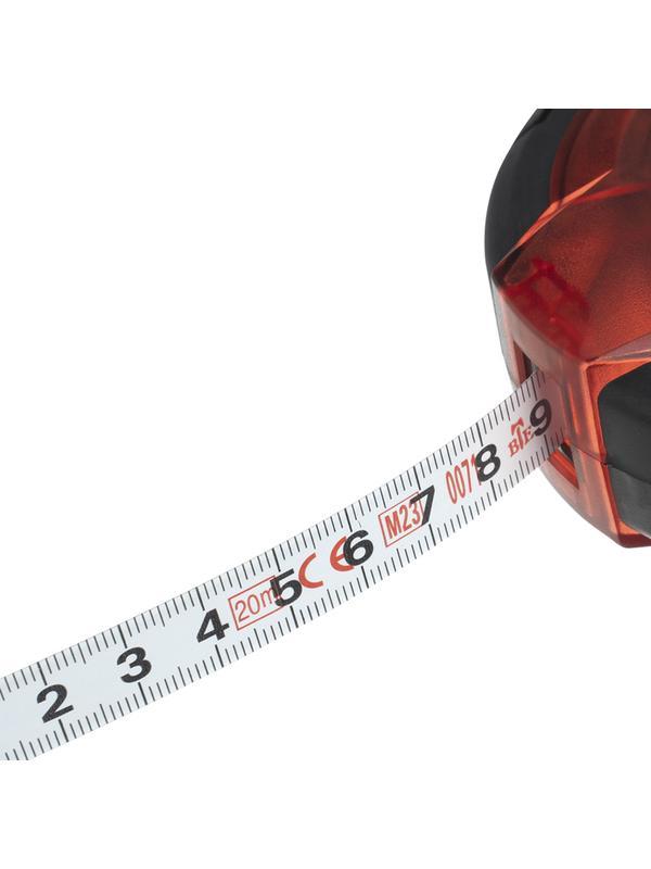 Рулетка геодезическая 20 м х 12,5 мм, закрытый корпус, стальная лента, односторонняя шкала, Pro Matrix