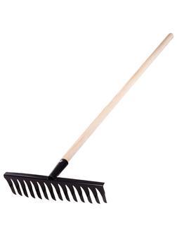 Грабли стальные, 350х1300 мм, 14 витых зубьев, деревянный черенок, Россия, Сибртех