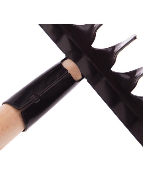 Грабли стальные, 350х1300 мм, 14 витых зубьев, деревянный черенок, Россия, Сибртех