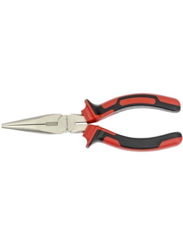 Длинногубцы прямые Nickel, 160 мм, никелированные, двухкомпонентные рукоятки Matrix