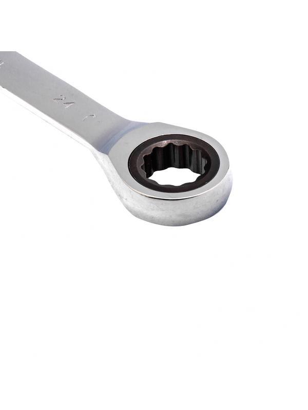 Ключ комбинированный трещоточный, 24 мм, CrV, зеркальный хром Matrix