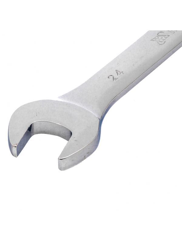 Ключ комбинированный трещоточный, 24 мм, CrV, зеркальный хром Matrix