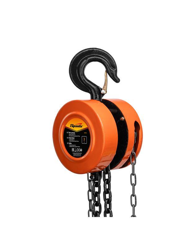 Таль цепная, 3 т, H подъема 3 м, расстояние между крюками 470 мм Sparta