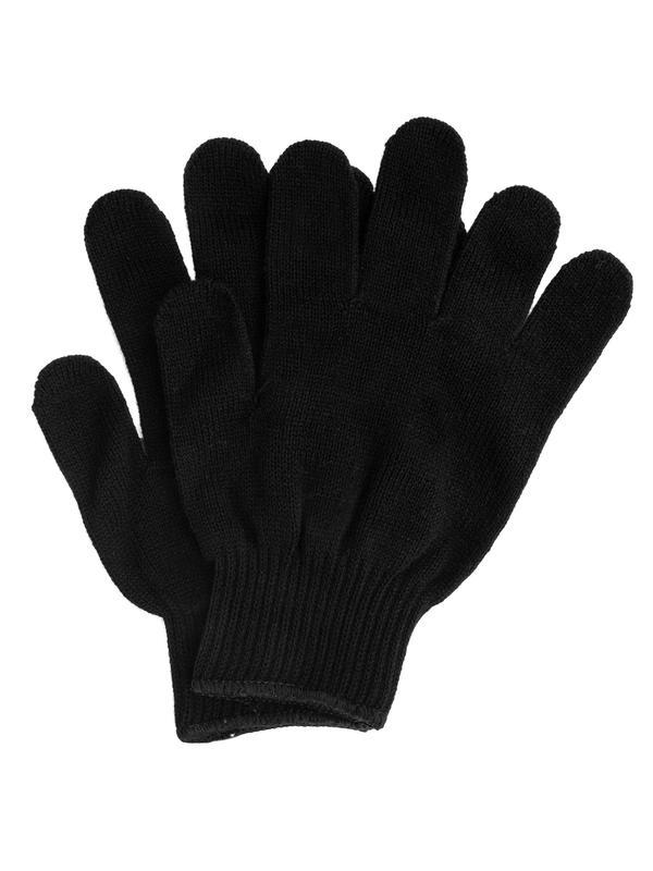 Перчатки трикотажные, акрил, черный, оверлок Россия Сибртех
