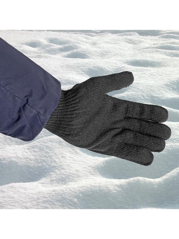 Перчатки трикотажные, акрил, черный, оверлок Россия Сибртех