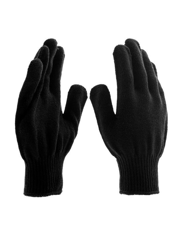 Перчатки трикотажные, акрил, черный, оверлок Россия Сибртех