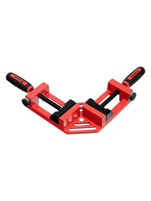 Струбцина угловая, быстрозажимная, 65/65 мм, двухкомпонентные обрезиненные рукоятки Matrix