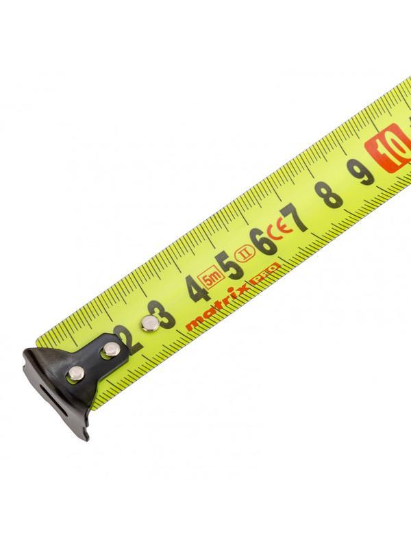 Рулетка Neon,5 м x 25 мм,обрезиненный корпус,3 фиксации,Pro Matrix