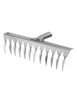 Грабли, нержавеющая сталь, 290 мм, 12 витых зубьев, без черенка, Россия, Сибртех