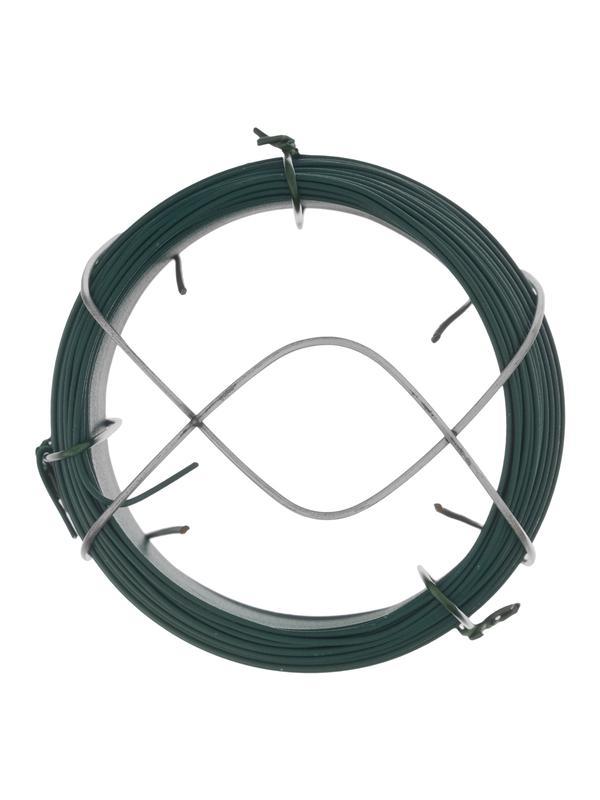 Проволока с ПВХ покрытием, зеленая 0.9 мм, длина 50 м Сибртех