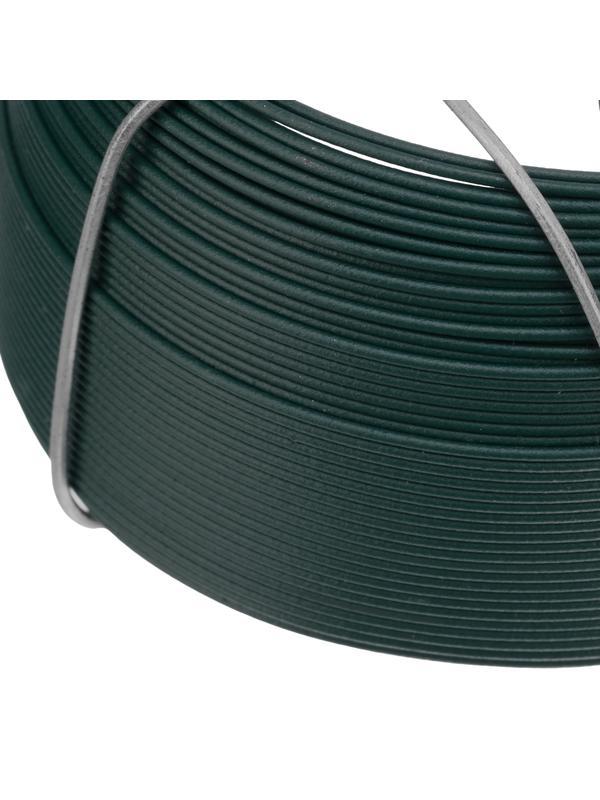Проволока с ПВХ покрытием, зеленая 0.9 мм, длина 50 м Сибртех