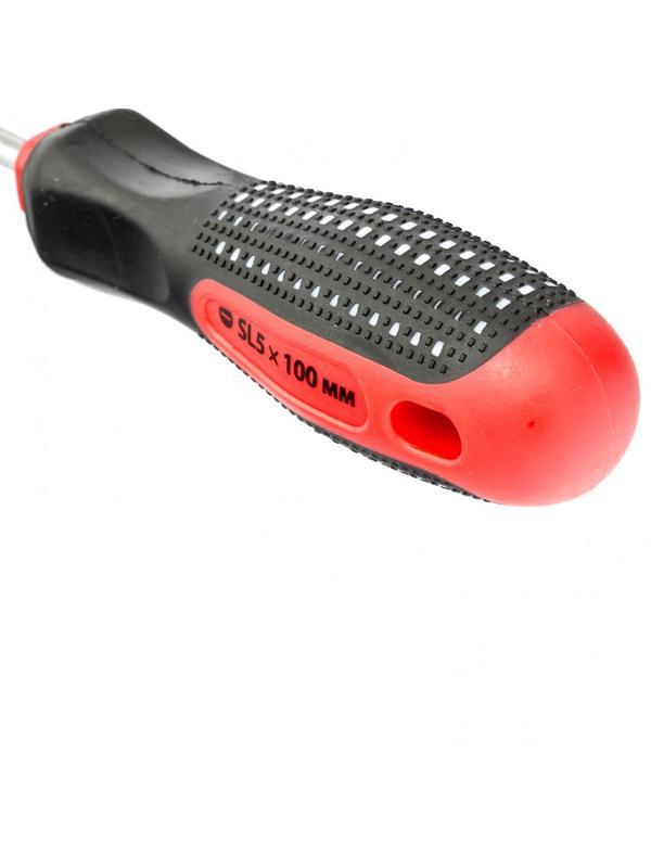 Отвертка Fusion, SL5 х 100 мм, CrV, трехкомпонентная рукоятка 