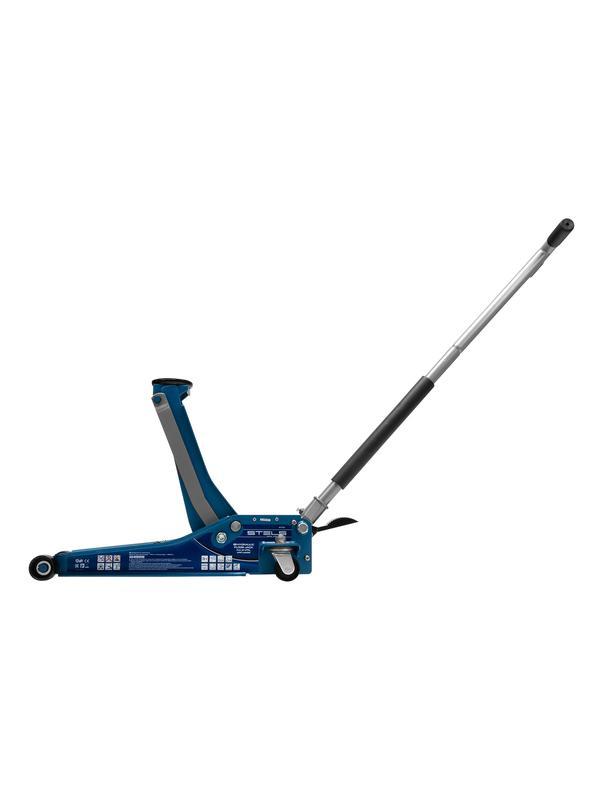 Домкрат гидравлический подкатной 3 т, быстрый подъем, Low profile quick lift, 75-505 мм, профессиональный STELS