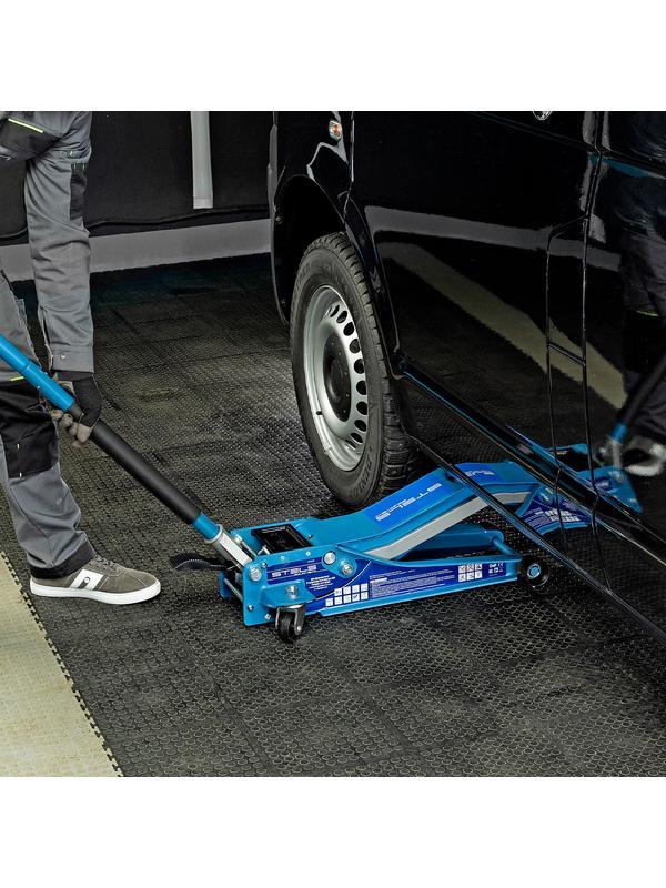 Домкрат гидравлический подкатной 3 т, быстрый подъем, Low profile quick lift, 75-505 мм, профессиональный STELS