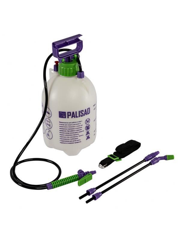 Опрыскиватель ручной, 5 л, с насосом, шлангом, разбрызгиватель Palisad