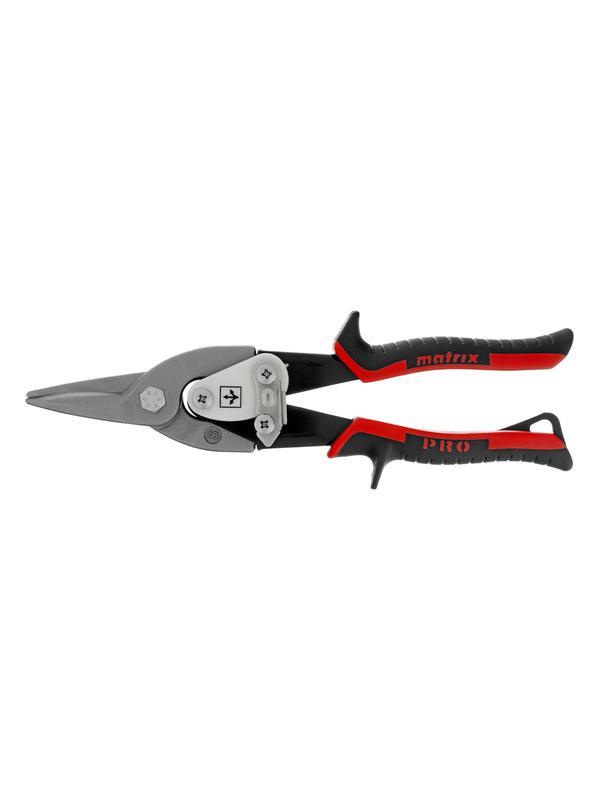 Ножницы по металлу, 250 мм, прямой рез, сталь CRMO, двухкомпонентные рукоятки, PRO Matrix