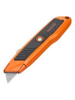 Нож, 19 мм, выдвижное трапециевидное лезвие, двухкомпонентный корпус Sparta