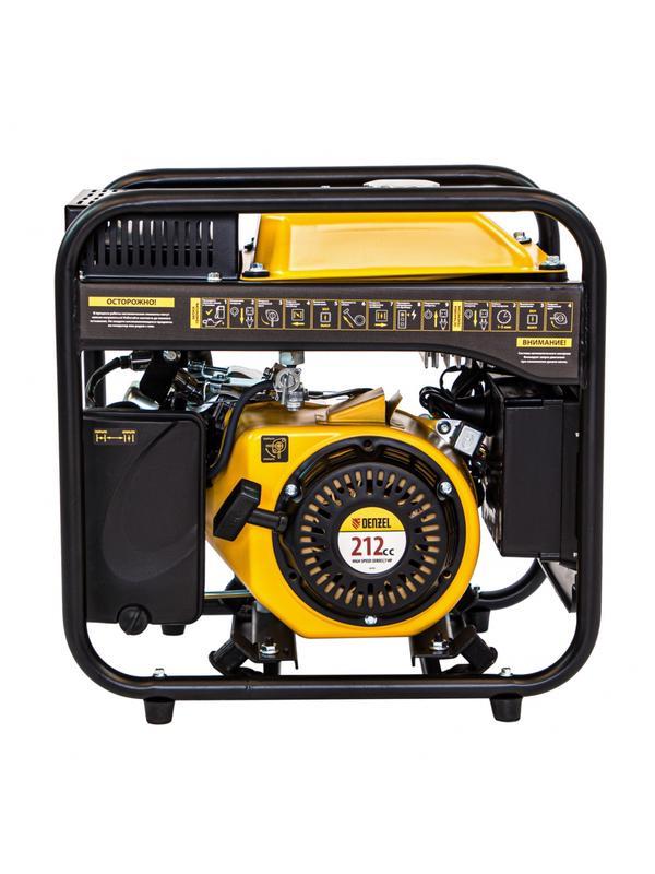 Генератор инверторный GT-3500iF, 3.5 кВт, 230 В, бак 5 л, открытый корпус, ручной старт Denzel