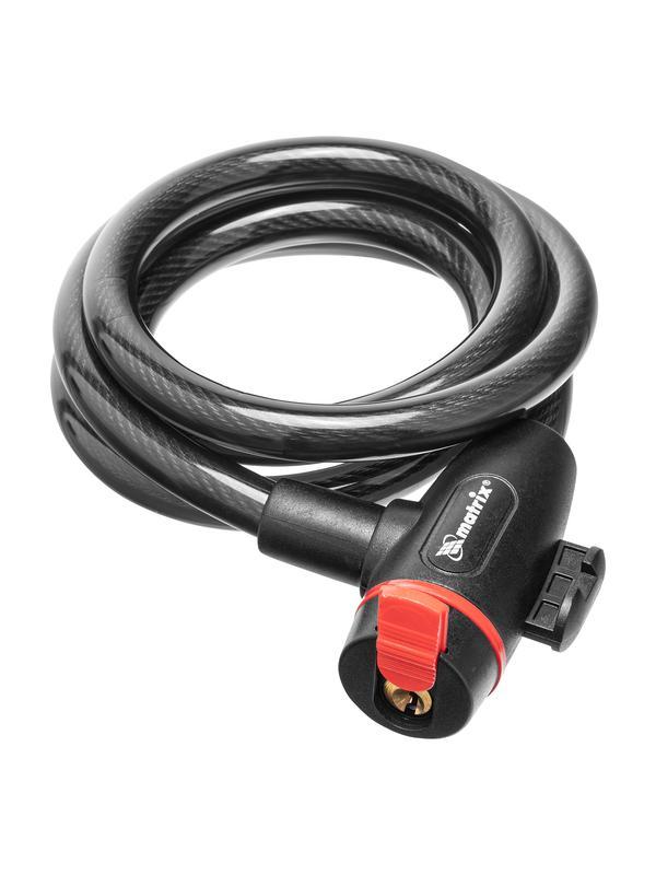 Замок тросовый универсальный с держателем, 12 х 1200 мм Matrix