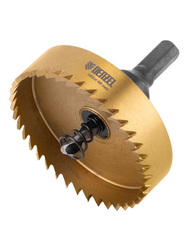 Коронка по металлу HSS, 68 мм, нитридтитановое покрытие Denzel