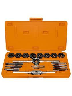 Набор метчиков и плашек М3-М12, плашко-метчикодержатель, 20 предметов, пластиковый бокс Sparta