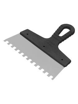 Шпатель из нержавеющей стали, 200 мм, зуб 8 х 8 мм, пластмассовая ручка Сибртех