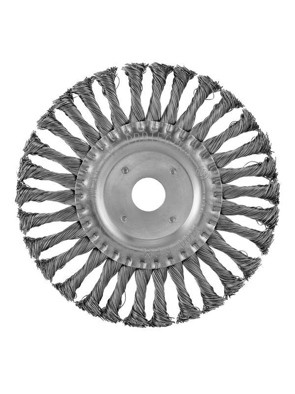Щетка для УШМ 175 мм, посадка 22.2 мм, плоская, крученая металлическая проволока Сибртех