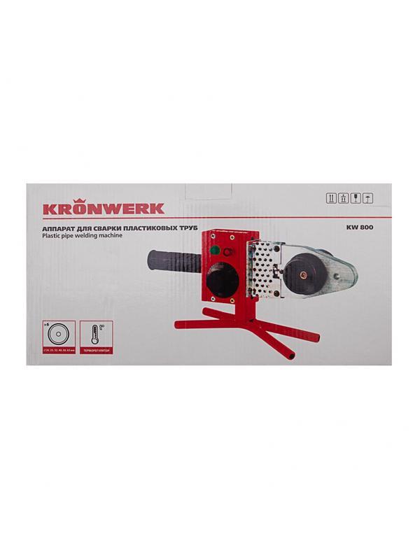 Аппарат для сварки пластиковых труб К W 800, 800 Вт, 300 °C, 20-25-32-40-50-63 мм, металлический кейс Kronwerk