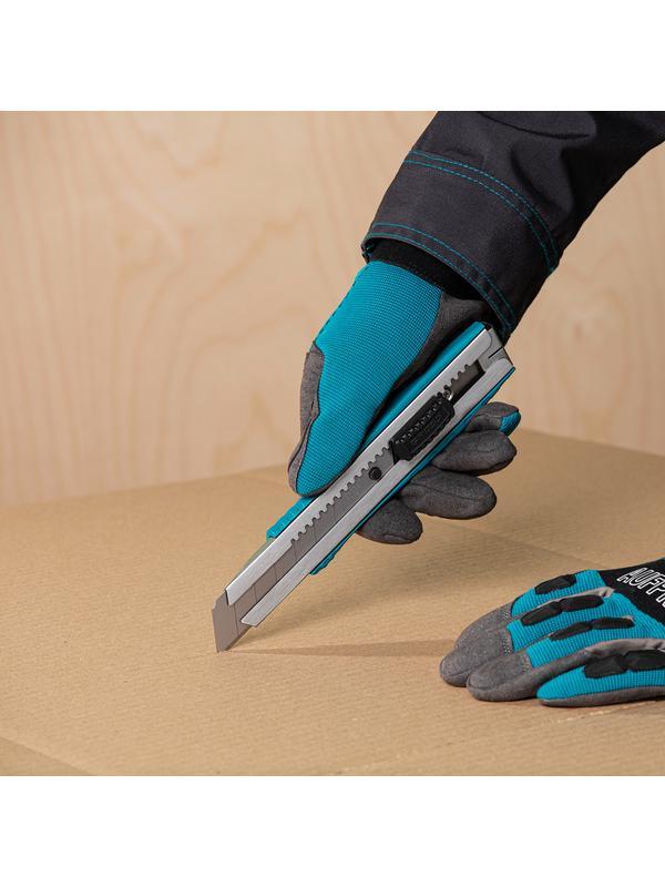 Нож, 195 мм, металлический корпус, выдвижное сегментное лезвие 25 мм (SK-5), металлическая направляющая, клипса для ремня Gross