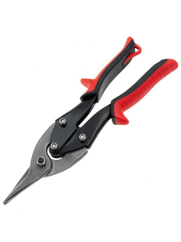 Ножницы по металлу, 250 мм, пряморежущие, для тонкого металла, обрезиненные рукоятки Matrix