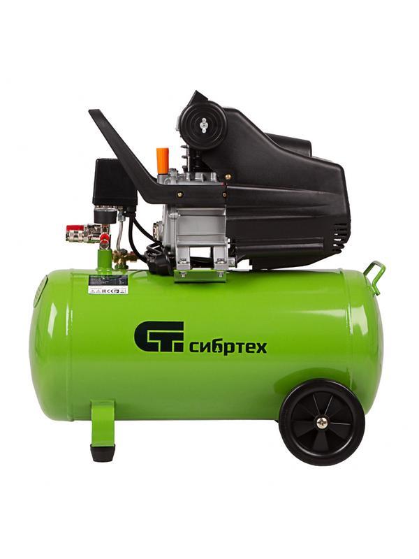 Компрессор воздушный КК-1500/50, 1.5 кВт, 198 л/мин, 50 л, прямой привод, масляный Сибртех
