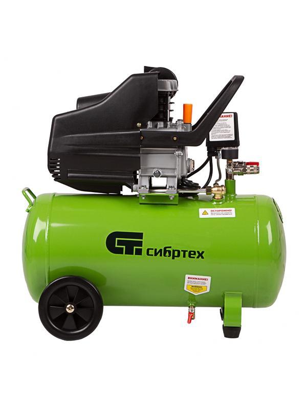 Компрессор воздушный КК-1500/50, 1.5 кВт, 198 л/мин, 50 л, прямой привод, масляный Сибртех