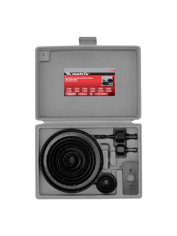 Набор кольцевых пил по дереву, 19-127 мм, 12 предметов Matrix