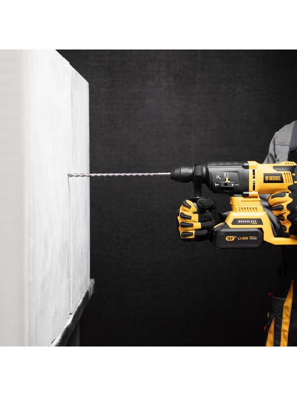 Бур по бетону, двойная спираль, три пылеотводящие кромки, 6 x 260 мм DENZEL