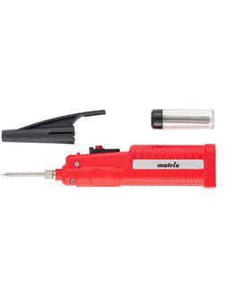 Паяльник беспроводной 4.5 В, 8 Вт, 350°С, припой 10 г, работа от элементов питания 3хАА Matrix