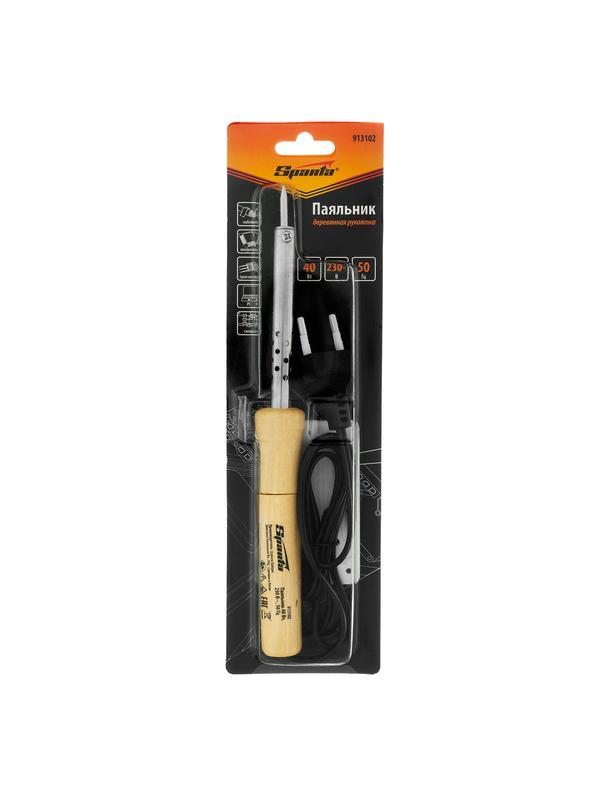 Паяльник с ручкой из дерева, 40 Вт, 220 В Sparta