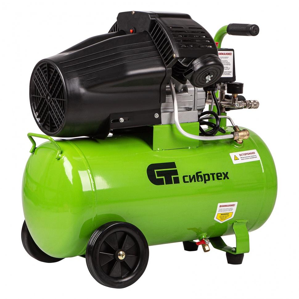Компрессор воздушный КК-2200/50, 2.2 кВт, 350 л/мин, 50 л, прямой привод, масляный Сибртех
