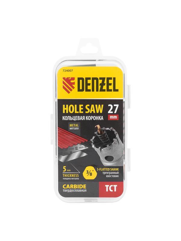 Коронка по металлу твердосплавная, 27 мм Denzel