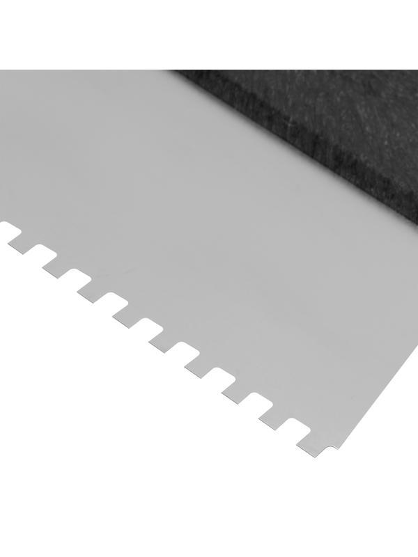 Шпатель из нержавеющей стали, 300 мм, зуб 10 х 10 мм, пластмассовая ручка Сибртех