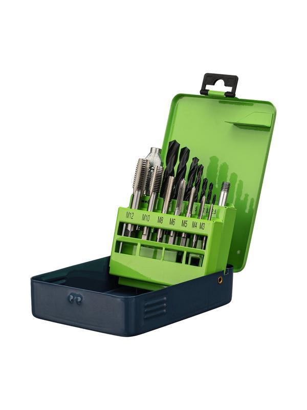 Набор сверл 2.5-10.2, метчиков М3-М12, 15 предметов Сибртех