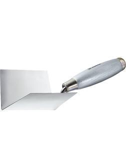 Мастерок из нержавеющей стали, 80 х 60 х 60 мм, для внутренних углов, деревянная ручка Matrix