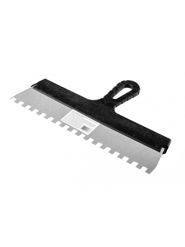 Шпатель из нержавеющей стали, 350 мм, зуб 10 х 10 мм, пластмассовая ручка Sparta