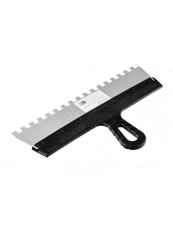 Шпатель из нержавеющей стали, 350 мм, зуб 10 х 10 мм, пластмассовая ручка Sparta