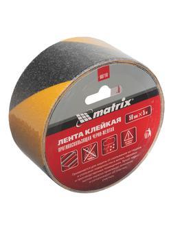 Лента клейкая противоскользящая, черно-желтая 50 мм x 5 м Matrix