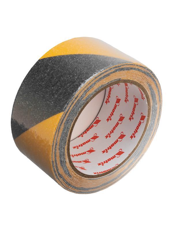 Лента клейкая противоскользящая, черно-желтая 50 мм x 5 м Matrix