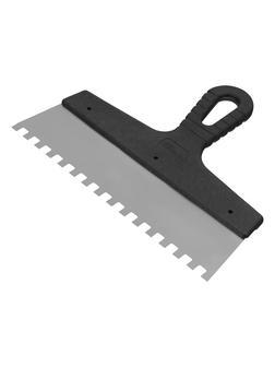Шпатель из нержавеющей стали, 250 мм, зуб 8 х 8 мм, пластмассовая ручка Сибртех