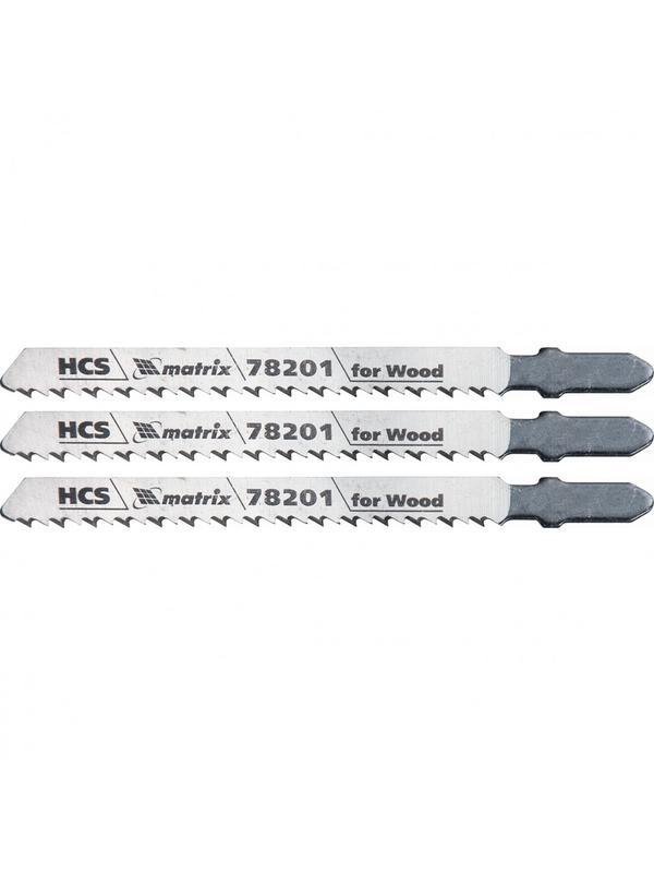 Полотна для электролобзика по дереву, 3 шт, T101B, 75 х 2.5 мм, HCS Matrix Professional