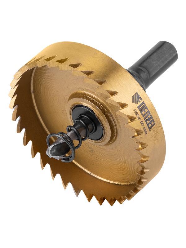 Коронка по металлу HSS, 60 мм, нитридтитановое покрытие Denzel